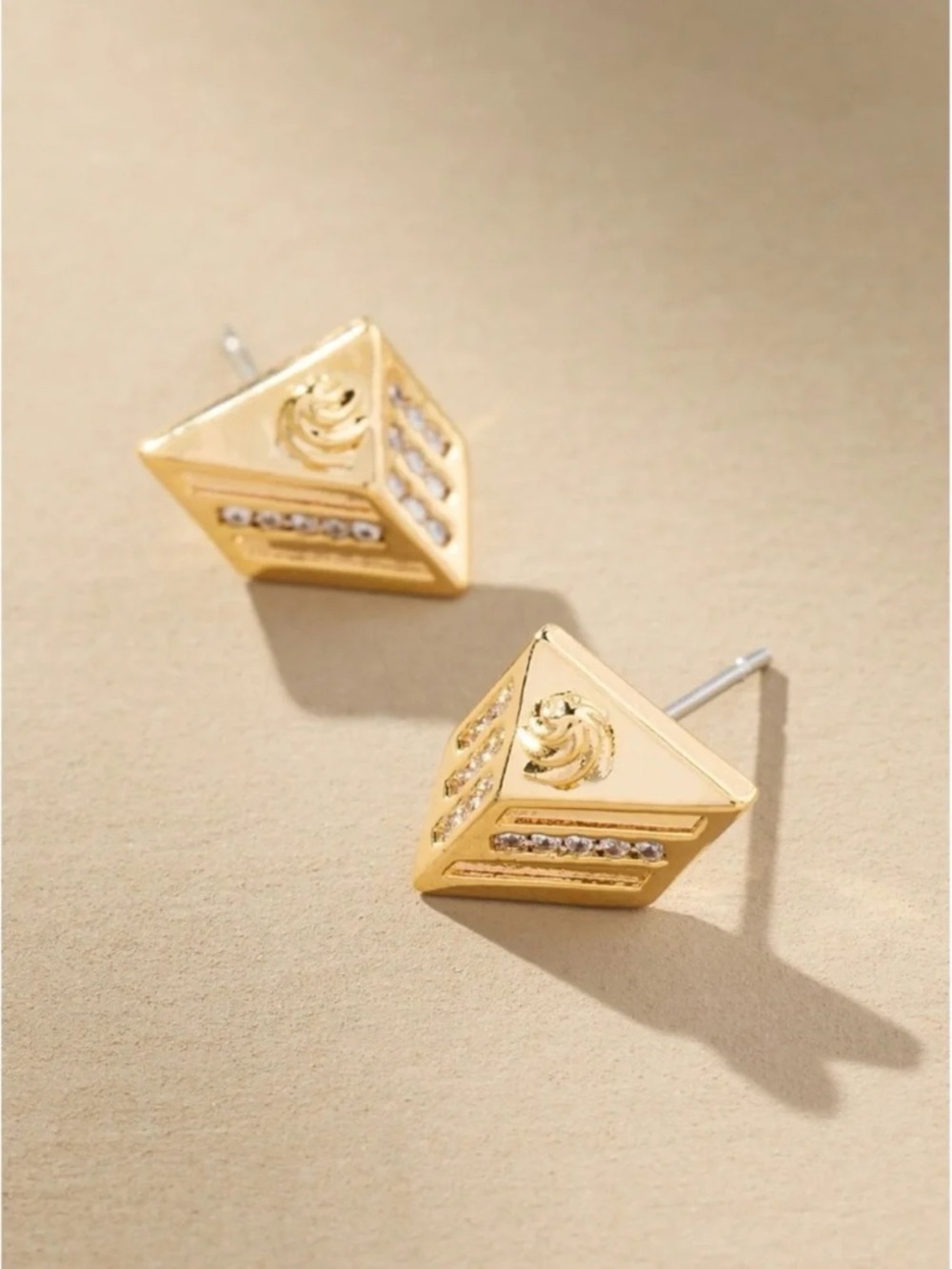 Anthropologie Festive Icon Stud Earrings PUMPKIN PIE nwt